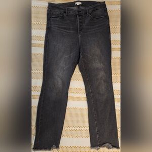 Good American Dark Gray Straight Leg Jeans